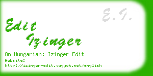 edit izinger business card